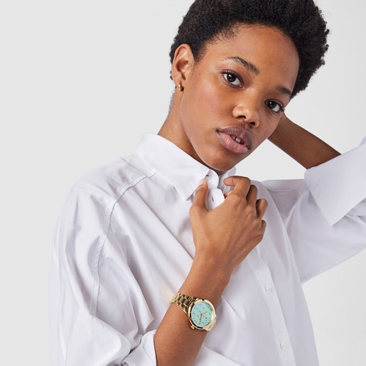 Часы Glazed из стали c золотистым ионным напылением