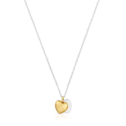 שרשרת לב כפול בשני גוונים בגודל 11 מ"מ מקולקציית TOUS Flechazo