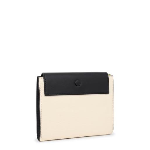Small beige and black leather TOUS Empire Wallet