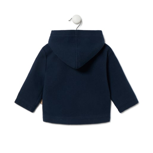 Hooded coat in Blue navy blue