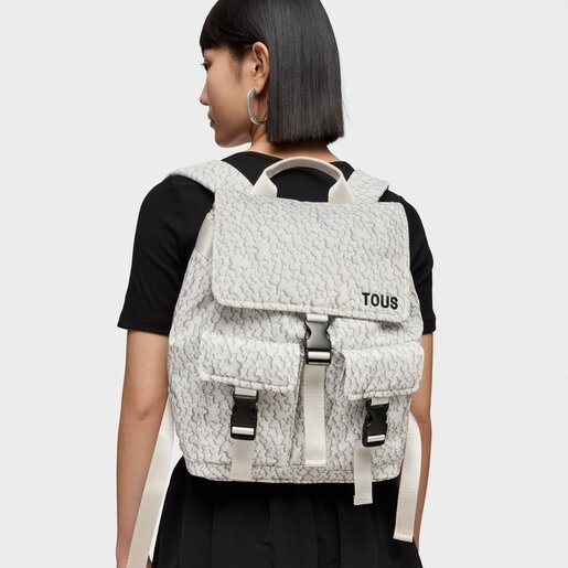 White Backpack Kaos Mini Puffy Soft