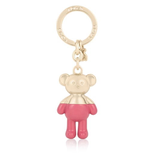 Gold- and pink-colored Teddy Bear Key ring | TOUS