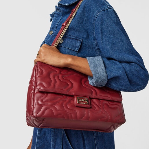 Средняя бордовая сумка-кроссбоди Kaos Dream с клапаном