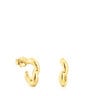 Aretes aro con baño de oro 18 kt sobre plata New Hav