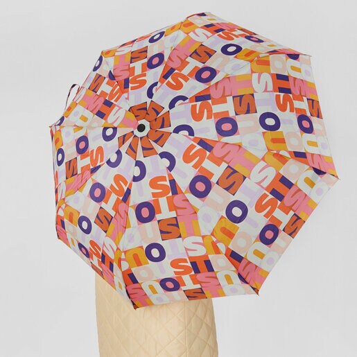 Paraguas plegable beige TOUS Mimic