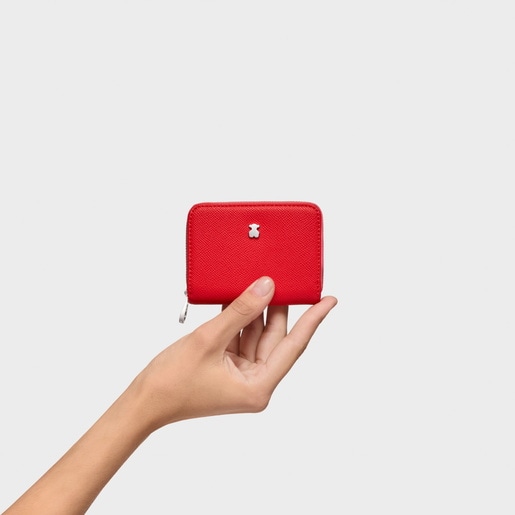 Medium red New Dubai Saffiano Change purse