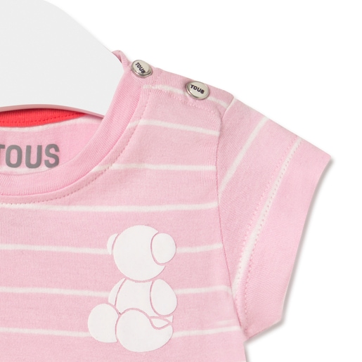 Stripy dress in Casual pink