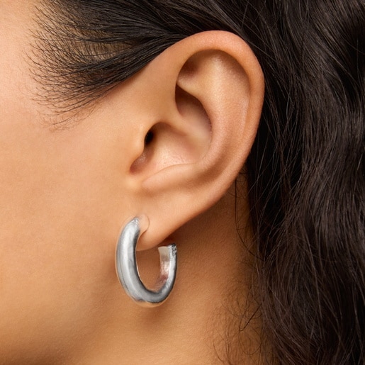 Silver Duna Tube Earrings