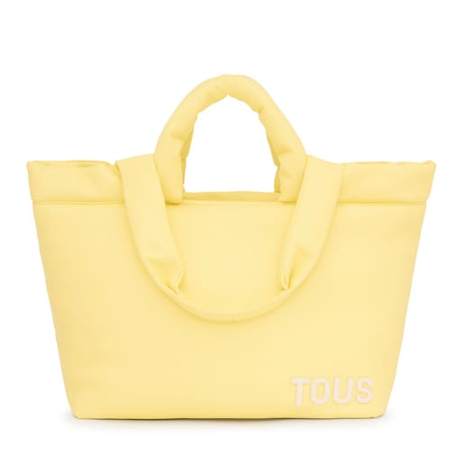 Yellow Leather Tote Bag