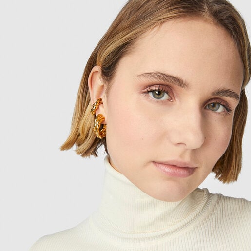 Earcuff XL con baño de oro 18 kt sobre plata Twisted