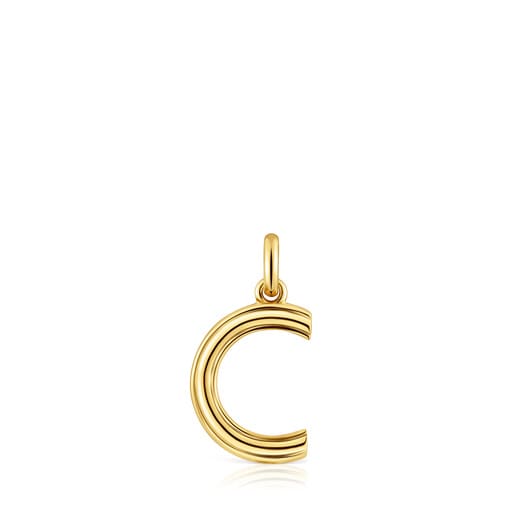 Medium 18kt gold plating over silver letter C Pendant TOUS Alphabet