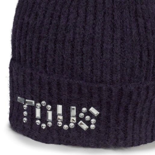 Gorro beanie azul marino TOUS Crystal