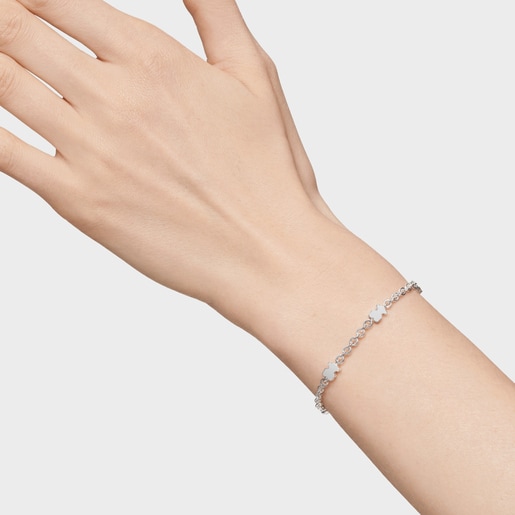 Pulsera cadena de plata y motivos oso Sweet Dolls