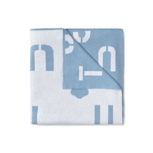 Reversible baby blanket in Nilo blue