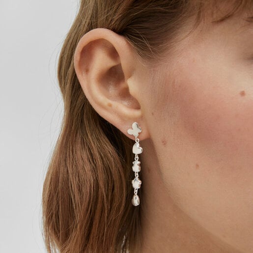 TOUS Large silver Bold Motif Earrings with motifs | Plaza Las Americas