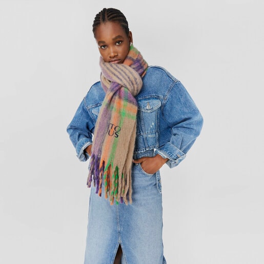 トープカラーのマフラー TOUS Olympe Check