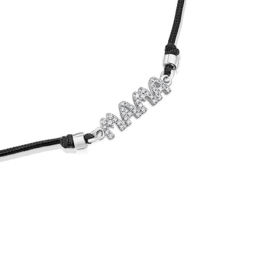 Pulsera de oro blanco y diamantes TOUS Crossword Mama