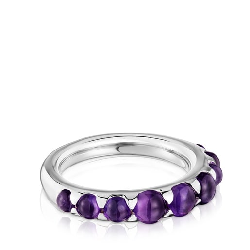 Anillo pequeño de plata y amatista Sugar Party