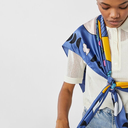 ブルーカラーのスカーフ TOUS Magic Gems