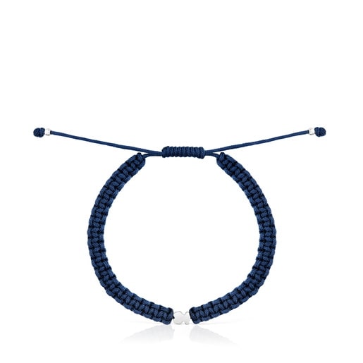 Pulsera oso de plata y nylon verde TOUS Motivos