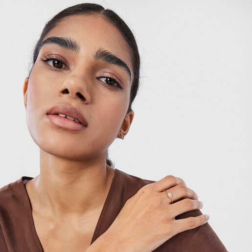 Anillo de oro con círculo de diamantes TOUS Hav