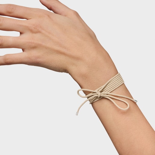 Collar largo de plata en color beige TOUS Basics