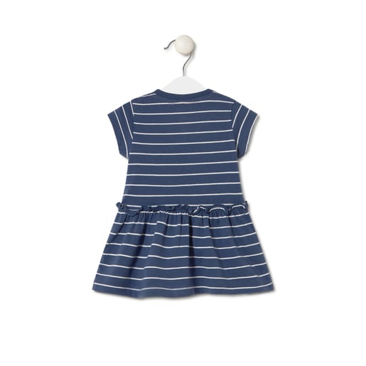 Stripy dress in Casual navy blue