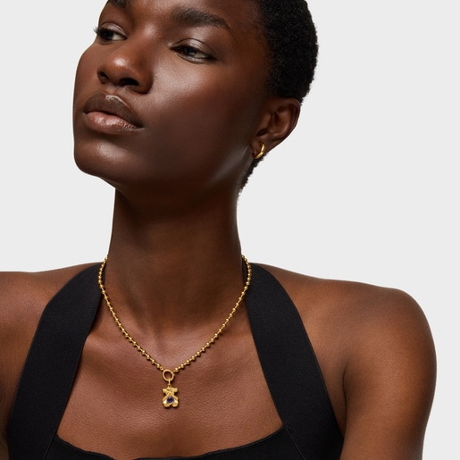 قلادة من الجمشت والفضة المطلية بالذهب عيار 18 قيراطًا من التشكيلة Sweet 40s من TOUS