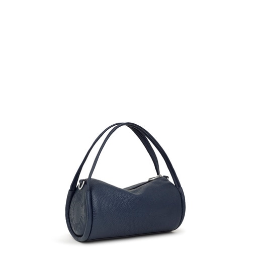 Bolso Duffle pequeño de piel azul marino TOUS Miranda