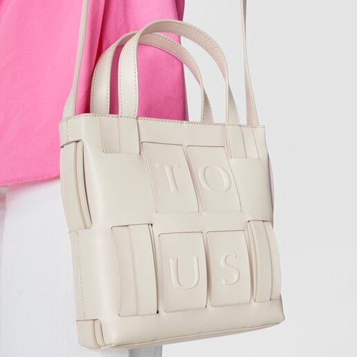 Sac à bandoulière TOUS Damas moyen beige et mauve