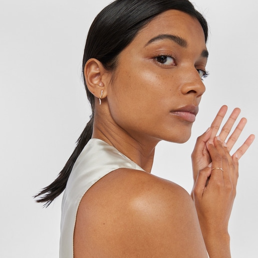 עגילי ספירלה TOUS Beach מזהב עם יהלומים