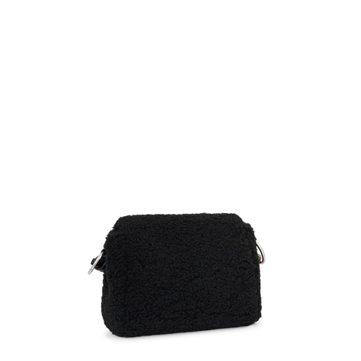 Small black TOUS Empire Fur Crossbody bag | TOUS