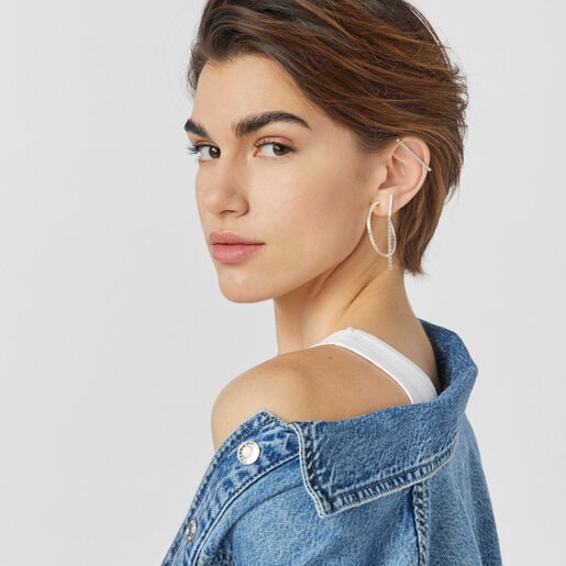Silver Straight bar Earcuff