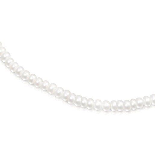 Collar Sweet Dolls de Perlas con baño de oro 18 kt sobre plata, baño de oro rosa 18 kt sobre plata y Plata Dark Silver - Tous