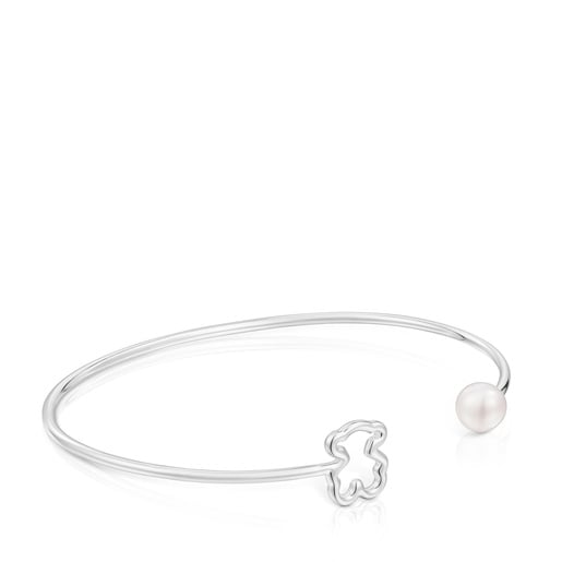 Silver Bangle with cultured pearl New Silueta