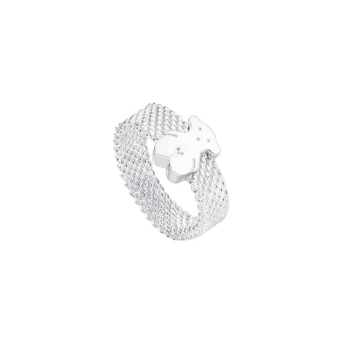 Silver TOUS Mesh Ring 0,5cm.