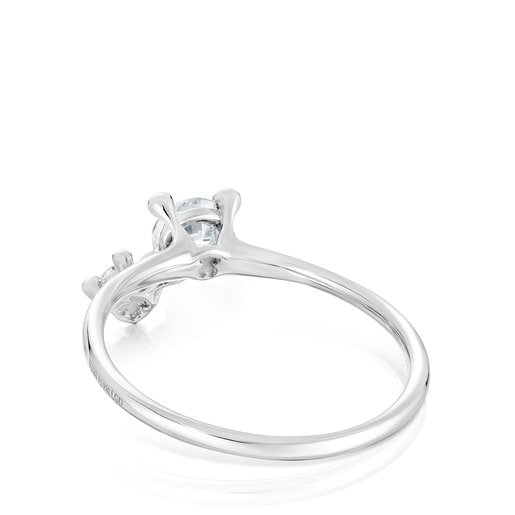 Anillo solitario y motivo colgante de platino con diamantes creados en laboratorio 0,45 ct Shine LGD