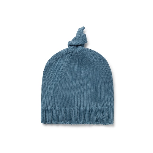 Gorra amb nus per a nadó Tricot blau