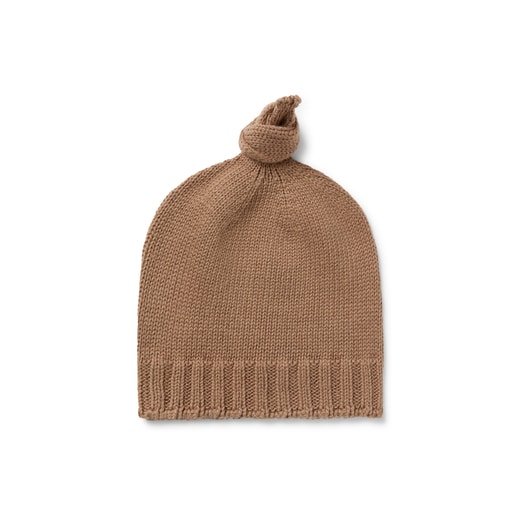 Gorro con nudo de bebé Tricot beige