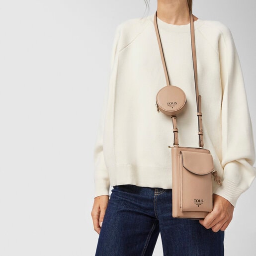 Taupe T Pop Cell phone cover and Hanging wallet