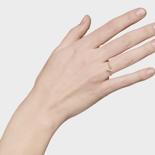 Gold Ring with lab-grown diamond Garden Of Love LGD