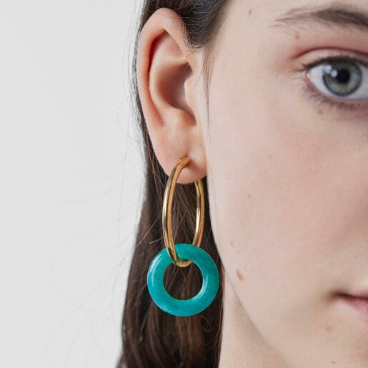 Серьги  Hold Gems из вермеля с амазонитом и лазуритом