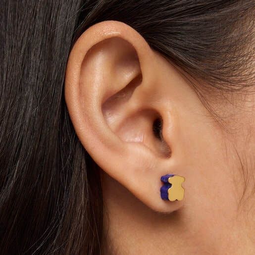 Gold bear Earrings with lapis lazuli TOUS 1950