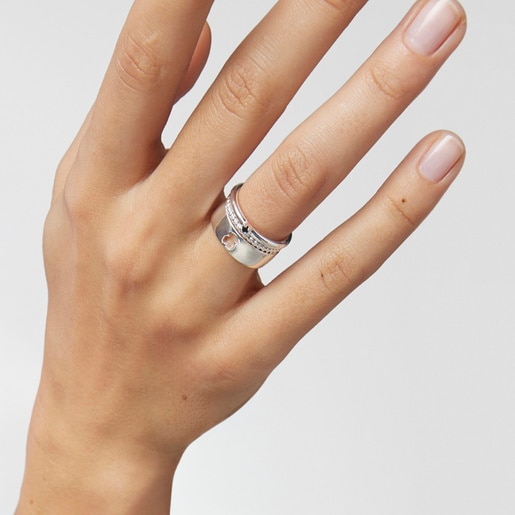 Silver and Spinel TOUS Ring Mix Rings set Bear motifs