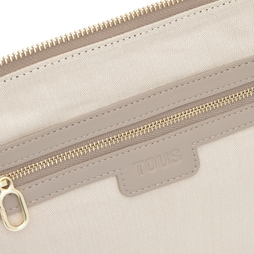 Bandolera de piel topo TOUS Fold