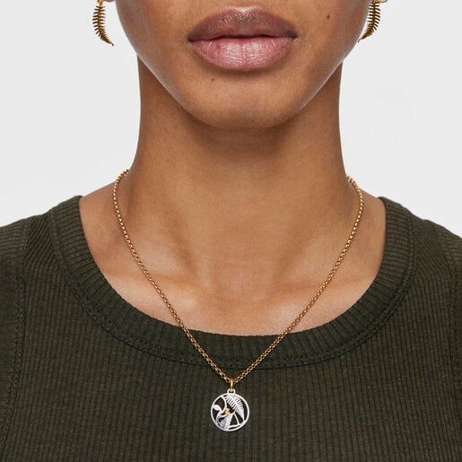Yunque two-tone openwork pendant