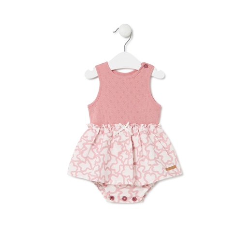Baby bodysuit with skirt in Kaos pink