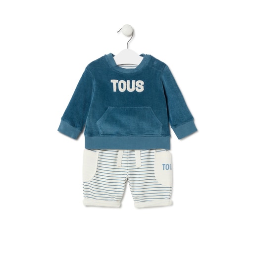 Tous - Baby Outfit In Classic Blue - Textil