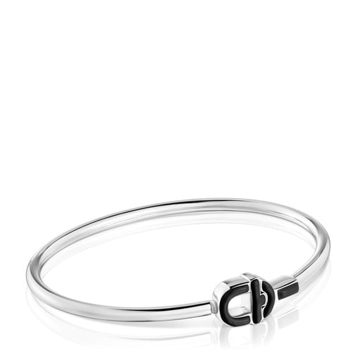 Pulseira escrava em prata e motivo na cor preta TOUS MANIFESTO