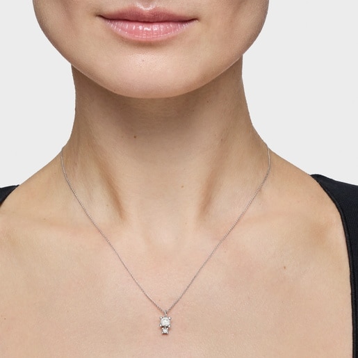 Gargantilla con motivo colgante de platino con diamantes creados en laboratorio 0,58 ct Shine LGD
